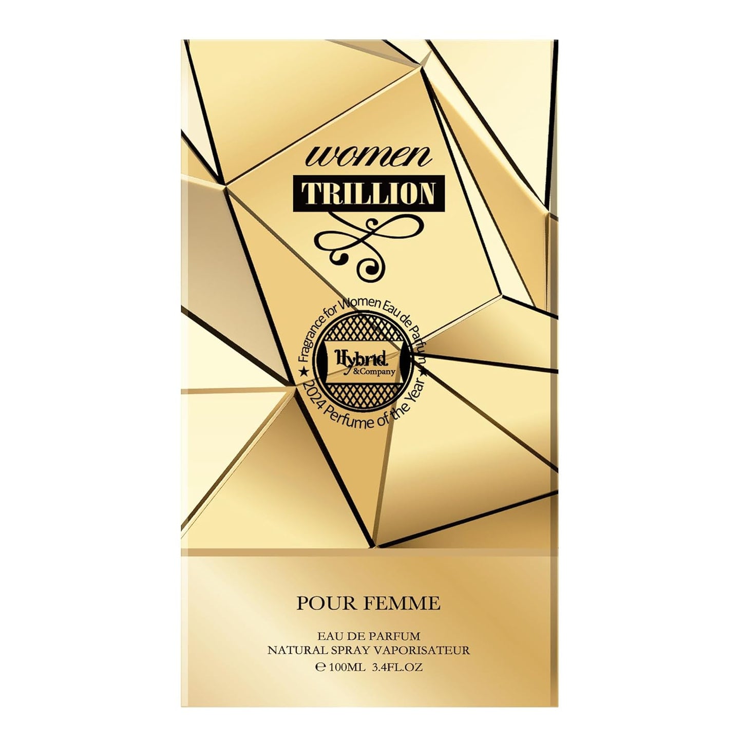 Hybrid & Company Women Trillion Pour Femme Eau De Parfum Vaporisateur Natural Spray 3.4 Fl Oz