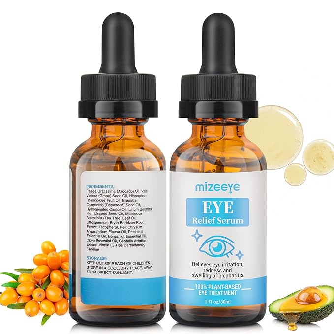 Eye Serum For Chalazion & Blepharitis Treatment, 2 PCS Chalazion Remover For Eyelid Treatment, Eyelid Serum With Avocado Oil, Sea Buckthorn Oil & Caffeine, Relieve Puffiness and Eye Fatigue