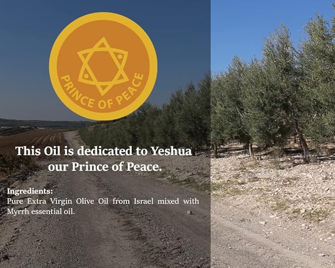 Prince of Peace Anointing Oil from Israel, Holy Spiritual Oils Bottles from Jerusalem Blessed, Handmade with Natural Ingredients and Blessed for Wedding Ceremony, Religious Use, 1.01 Fl Oz