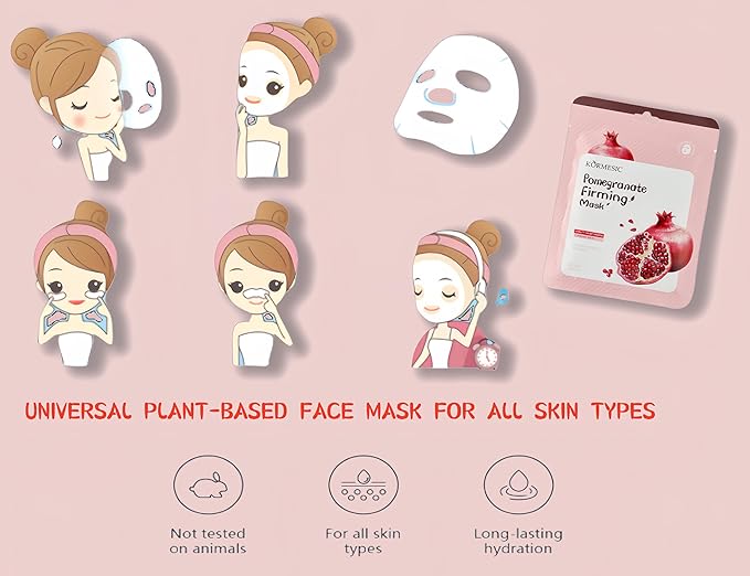 Facial mask Moisturizing face Mask - 10 Sheets, Deep Hydration, Improves Dry Skin, Sheet Mask, skincare for All Skin Types