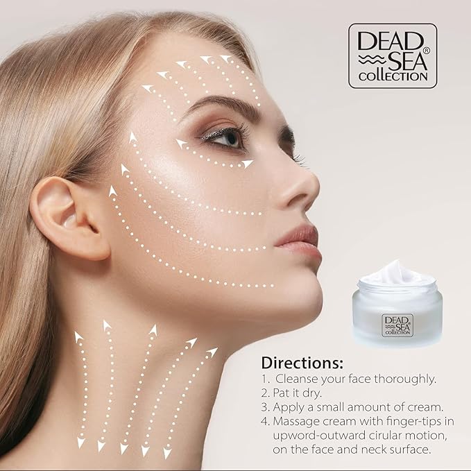 Dead Sea Collection Moisturising Night Face Cream with 3X Collagen – Anti Aging Nourishing Facial Moisturiser with Dead Sea Minerals and Vitamin E for Women and Men – All Skin Types (50 ml)