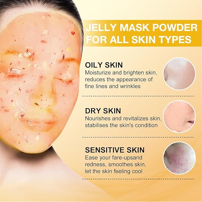 Jelly Mask for Facials Professional, Hydrating & Moisturizing Peel-Off Natural Gel Face Mask SkinCare, Professional Spa Use Jelly Face Masks, Deep Hydration & Glow 23 Fl Oz (Turmeric)