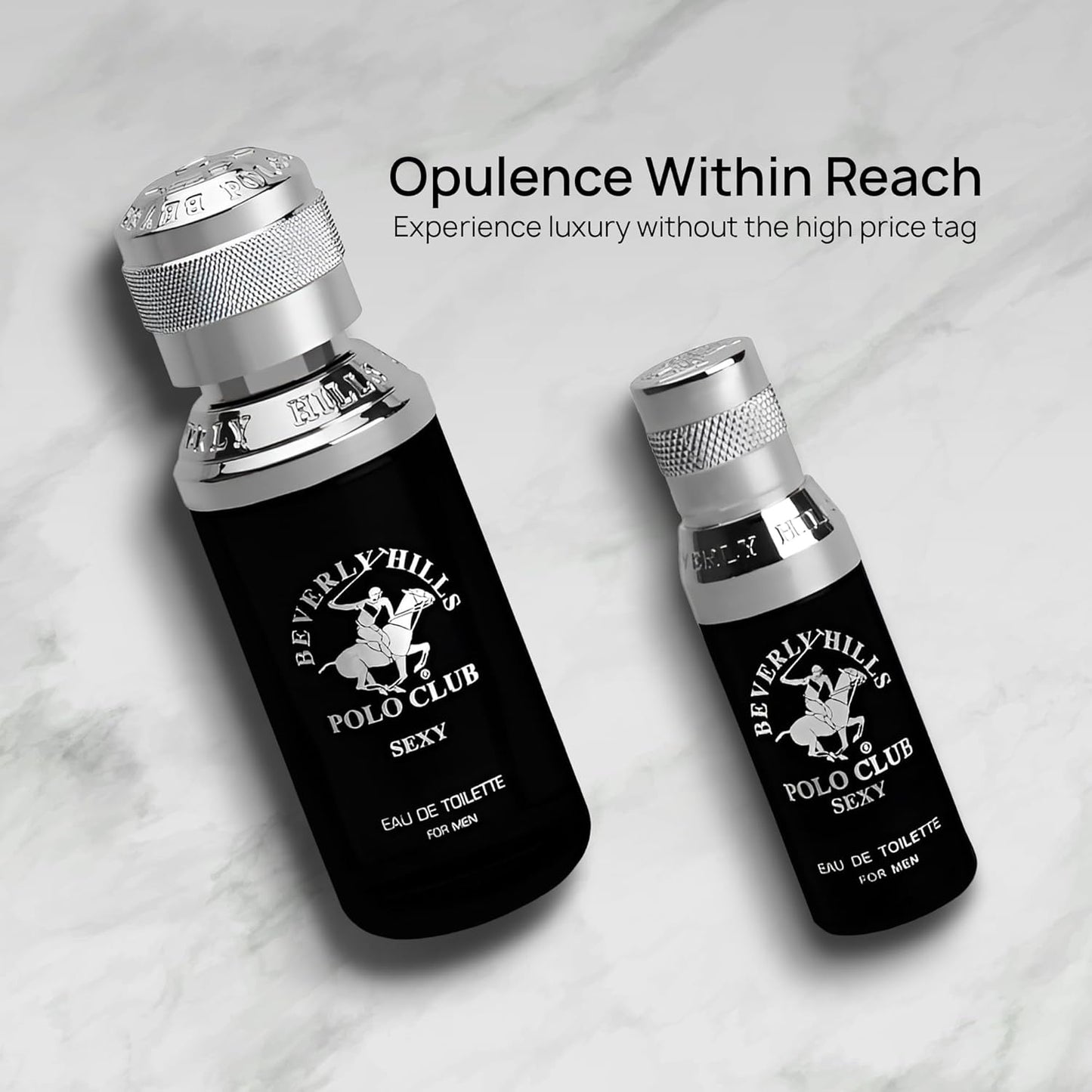 Beverly Hills Polo Club BHPC Men's Eau de Toilette Bonus Pack - Sexy Scent Cologne Gift Set (1.7 oz + 0.5 oz Travel Spray)