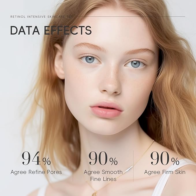 Retinol Skin Care Set, 5 In 1 Skincare Beauty Gifts Sets with Retinol Serum, Moisturizer, Eye Cream, Cleanser, Toner, Anti Aging Skincare Kit for Women, Mother Day