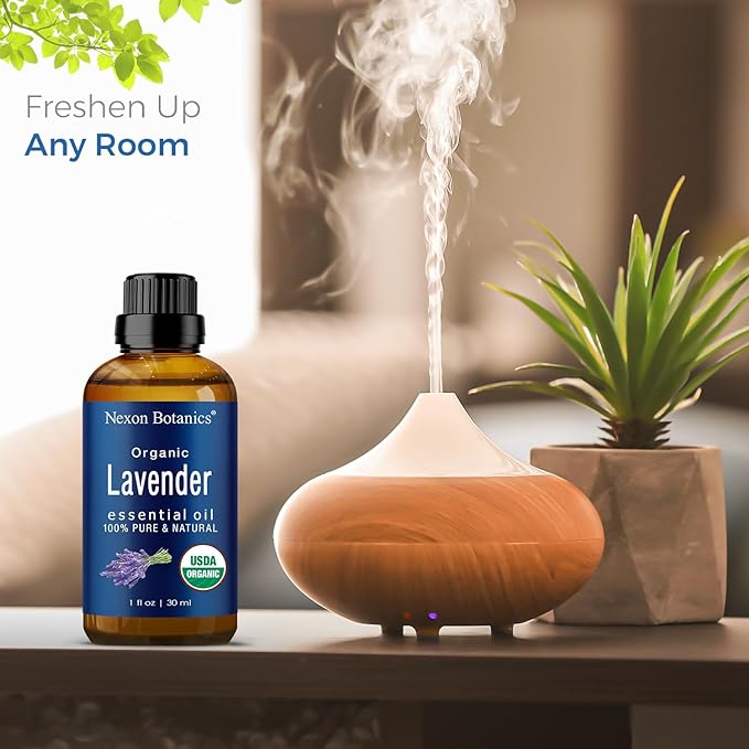 Organic Lavender Essential Oil 30 ml - Pure Natural Oils for Diffuser, Aromatherapy, Skin & Hair Care, Sleep Support - Aceite De Lavanda Orgánico - Nexon Botanics