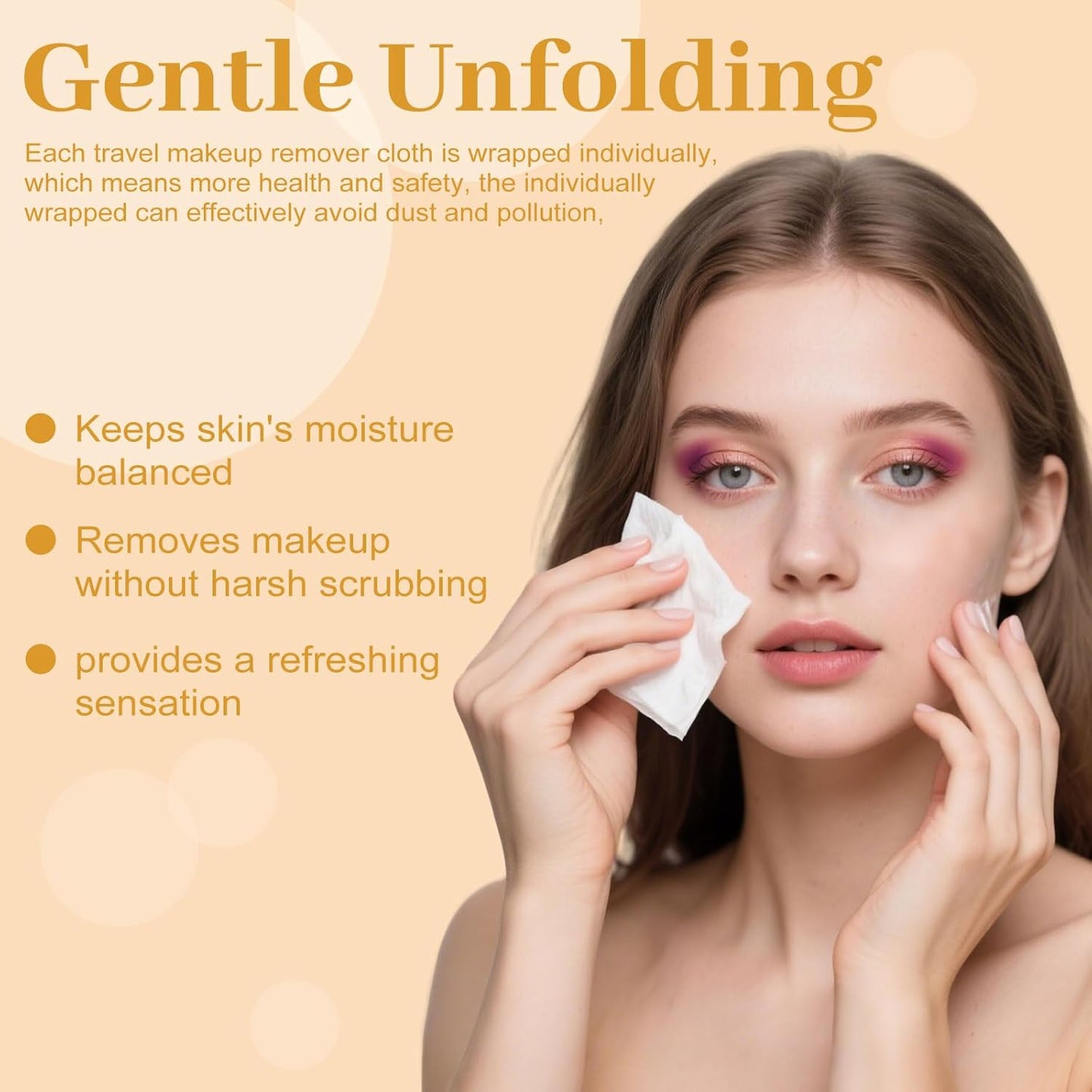 Makeup Remover Wipes Bulk Individually Wrapped,Travel Makeup Wipes Gentle for Face Cleansing Mascara Lipstick Travel Hotel（black,pack of 150)