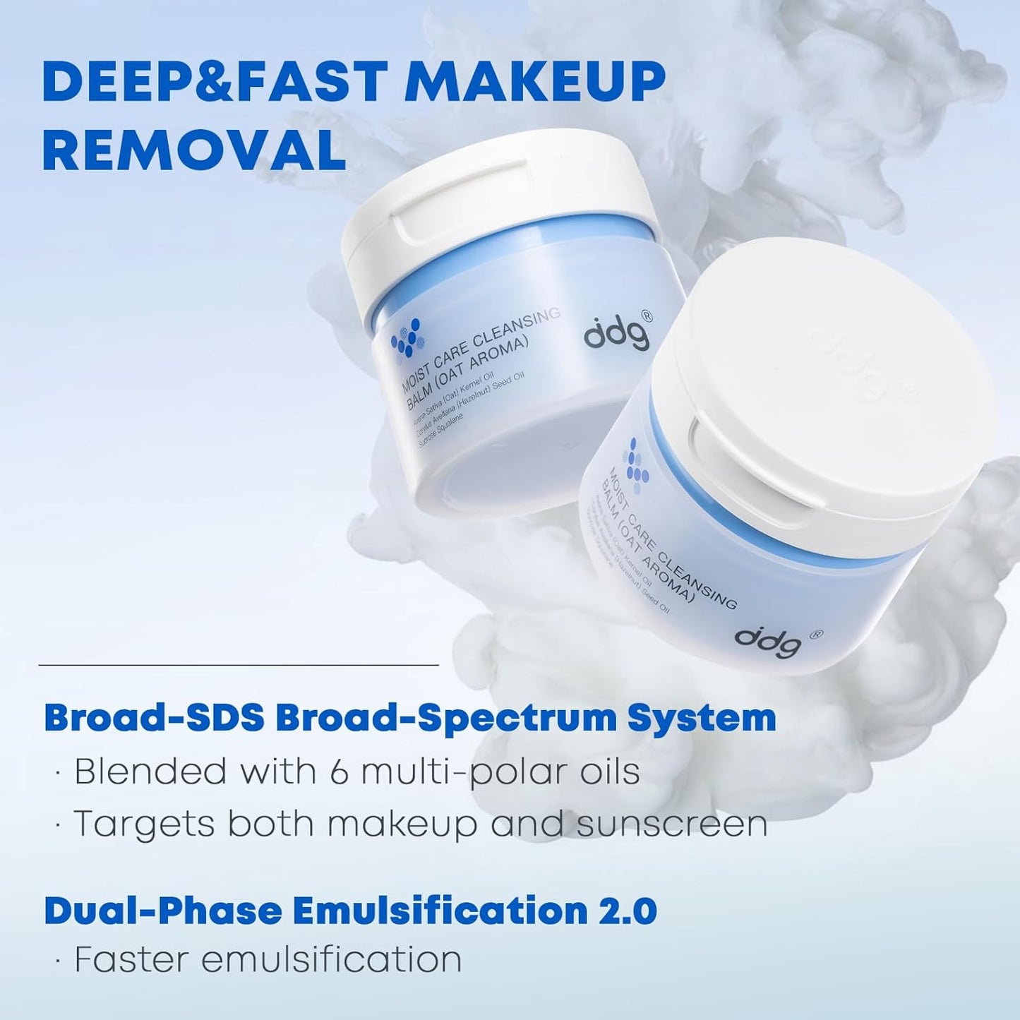 ddg Cleansing Balm,Makeup Remover Balm for Sensitive Skin,Vegan,All Natural Plant Oils,Nourish & Hydrate,Facial Cleanser for Heavy Makeup Removal(50ml/1.69fl.oz)