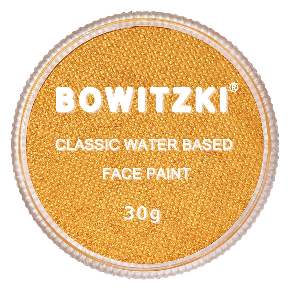 Bowitzki 30g Professional Face Paint Body Paint Water Based Face painting Makeup Safe for Kids and Adults Split Cake Single Color (Metallic Golden)