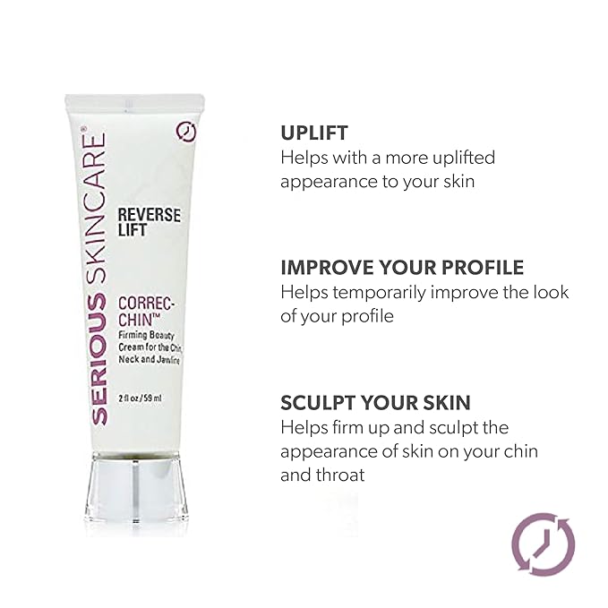 Serious Skincare Reverse Lift Trio Skin Firming Set - Tighten, Lift and Sculpt Face, Chin and Neck - Peptides - Hydrolyed Collagen - (3pack)