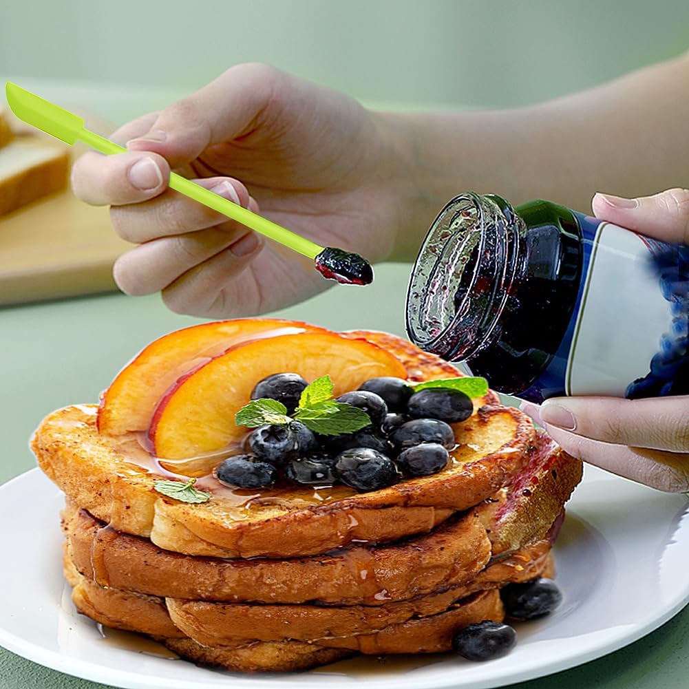 Silicone Spatula Set (6Pcs) - Mini Scraper Tool for Beauty & Food （Reach Every Last Drop - Multi-Size Spatulas for Makeup Jars, Lotion Bottles & Kitchen Containers）