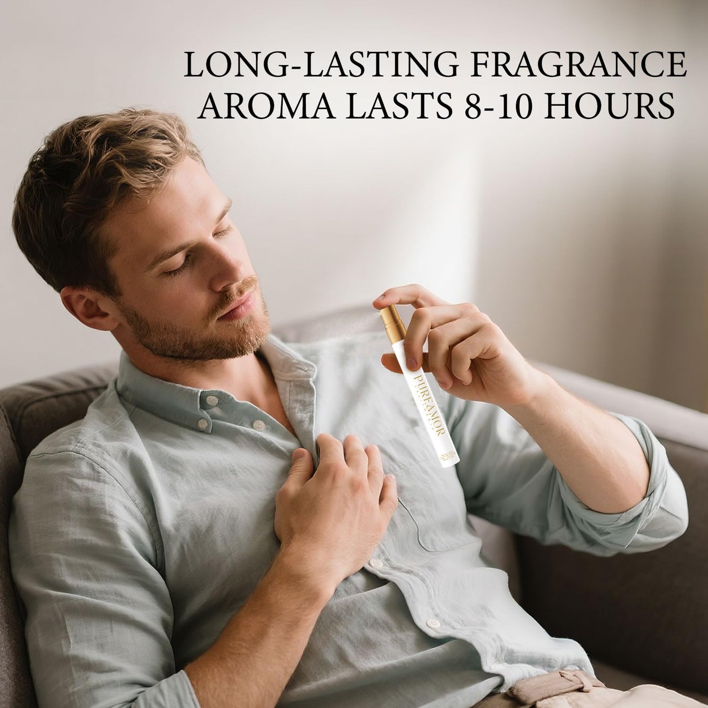 Pheromones Cologne for Men, Pepper, Bergamot and Woddy Eau de Parfun for Men, Long Lasting Mens Pheromones Cologne Spray, 0.41 fl.oz Travel Perfume Spray