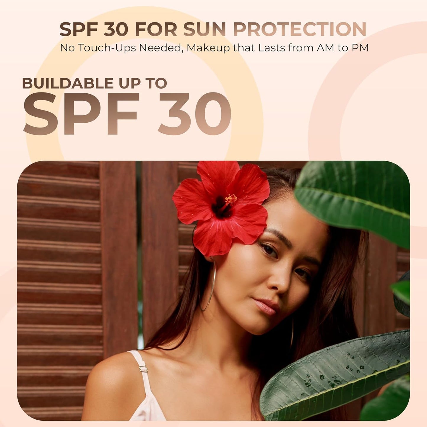 4pc KIT w/KABUKI BRUSH Mineral Makeup Bare Set Full Coverage Concealer Blush Foundation Powder (Deep Tan)