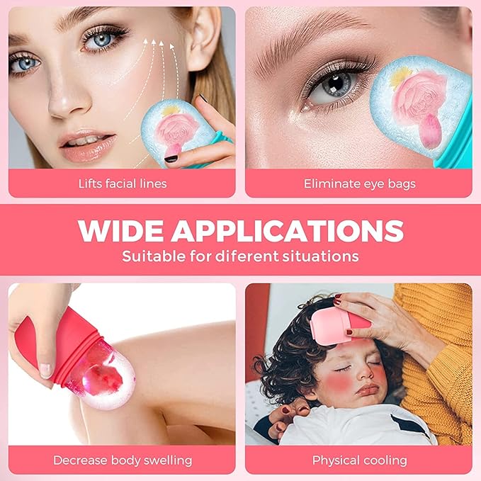 2PCS Ice Roller Mold For Face,Eyes & Neck, Your Natural Glow,Brighten Your Skin,Reduce Acne & Fine Lines,Shrink Pores,Lubricate Skin,Reusable Facial Treatment,Tightens & Tones Skin,De-Puff Eye…