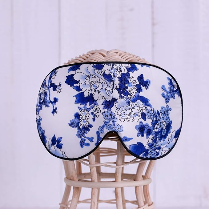 MAXFEEL Feel 100% Pure Silk Eye Mask - Sleep Eye Cover in Floral Colors (#39)
