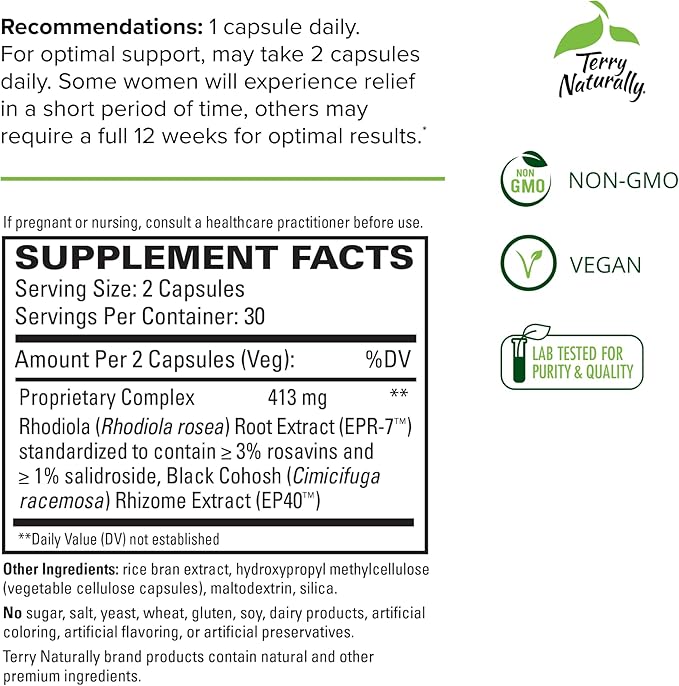 Terry Naturally Menopause Relief Plus 60 Capsules, 2 - 60 Total