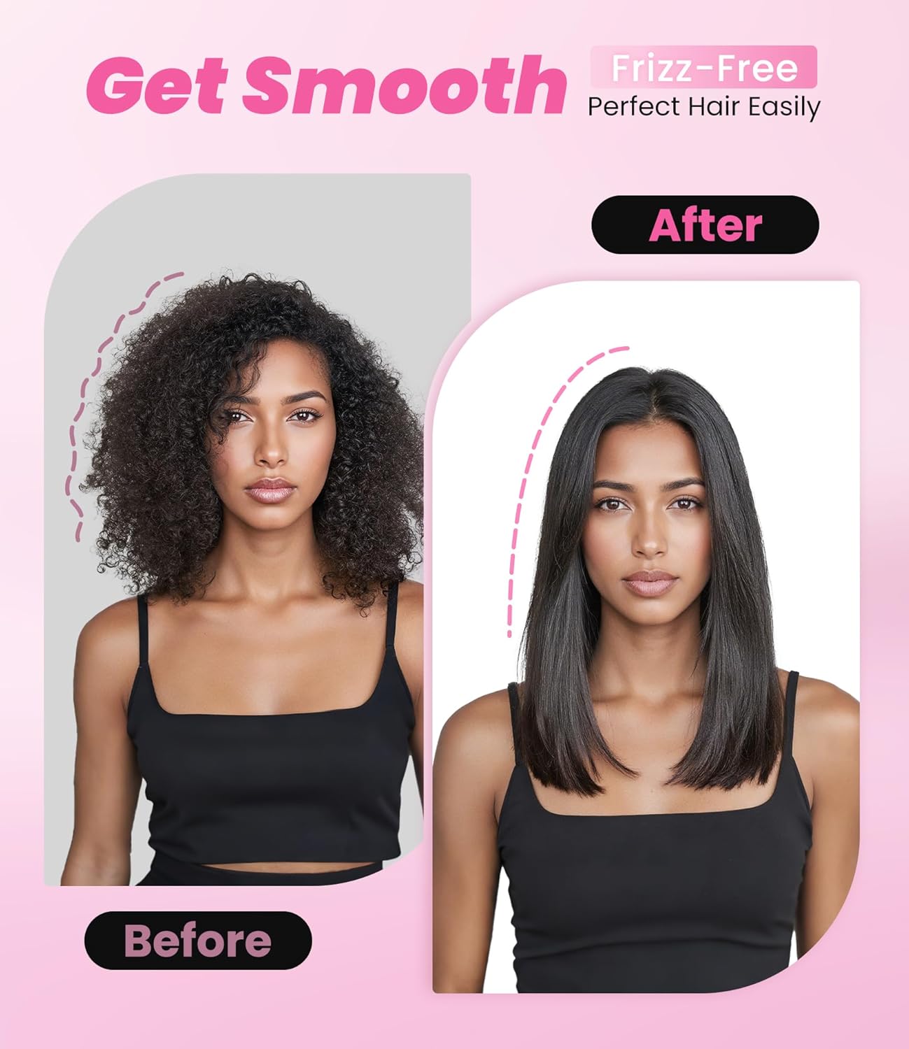 Terviiix Flat Iron Hair Straightener, 1-3/4 Inch Wide Plate, Ceramic & Tourmaline for Smooth, Salon-Grade One-Swipe Results | Gently Straightens Thick, Curly, Black & Natural Hair, Professional Heat