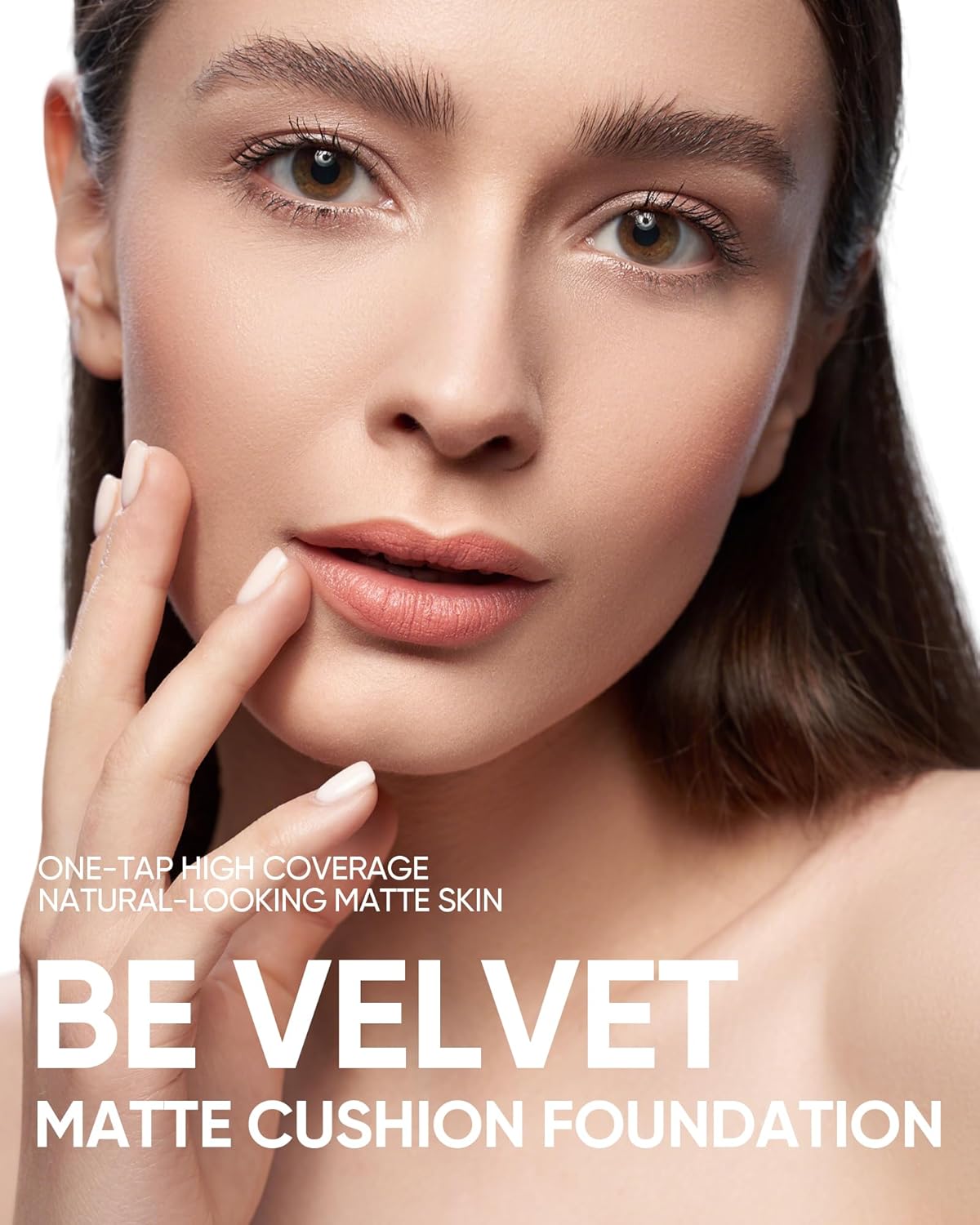 Velvet Matte Cushion Foundation Blue Ultra Cover Powder Foundation, 12h Oil-Control, Lightweight, Long-Lasting, Waterproof Korean Cushion Makeup(#02N Natural Ivory)