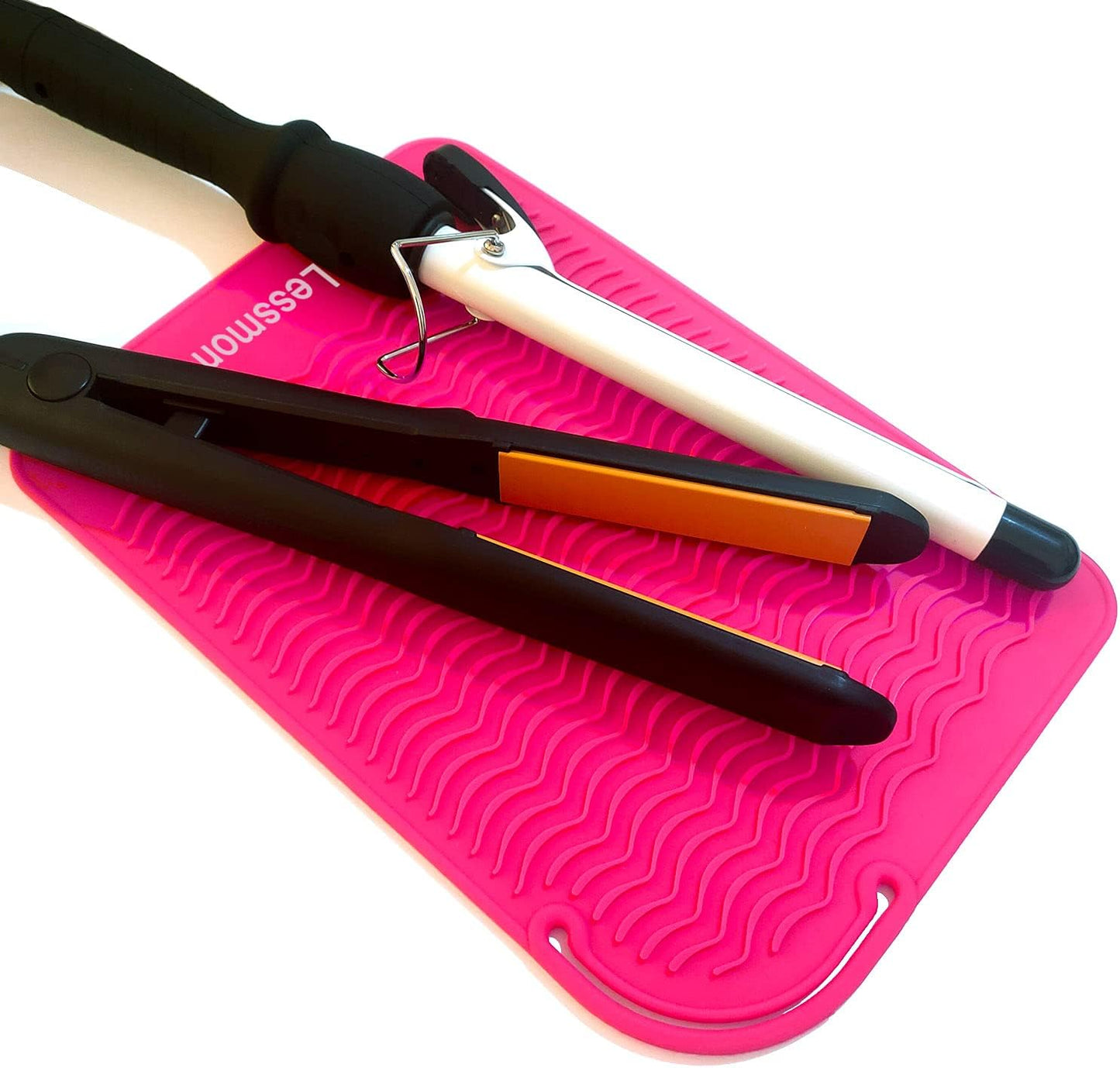 Large Heat Resistant Mat for Curling Irons, Hair Straightener, Flat Irons and Hair Styling Tools 11" x 7.5", Pink