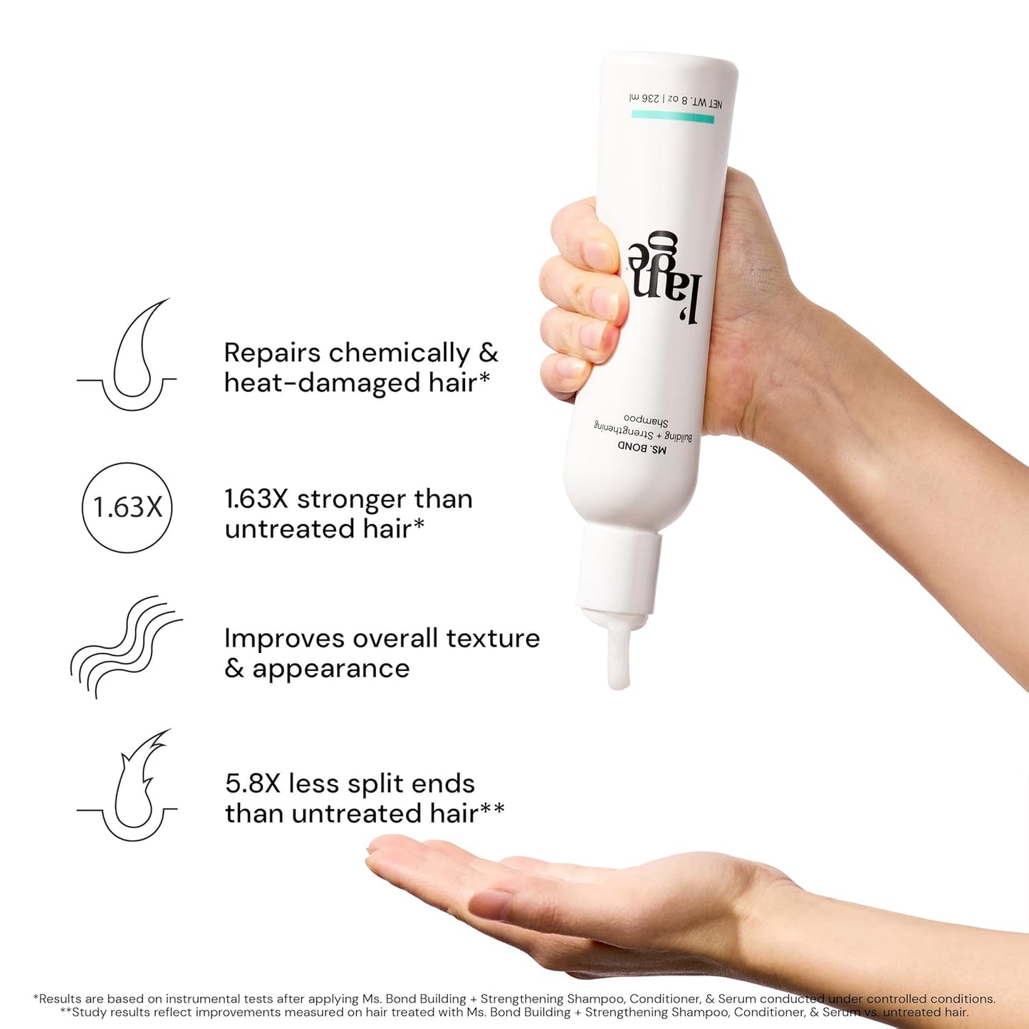 L'ANGE HAIR Ms. Bond Building + Strengthening Shampoo | Restores Hair Bonds | Intensive Treatment for Breakage Recovery | Smooth Finish | Moisturizing Formula | 8 fl oz Bottle