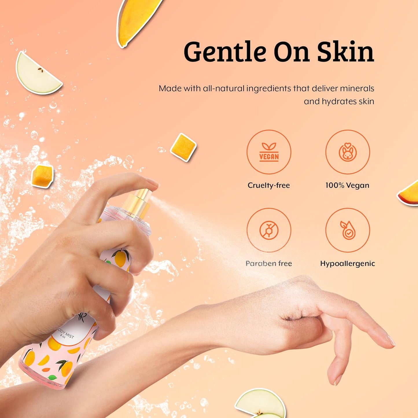 Exquisite Body Spray Mango Pear Scent: Luxury Women's Perfume Fragrance Body Mist Spray - Ideal for Special Occasions - 8 oz Fine Mist Spray Bottle