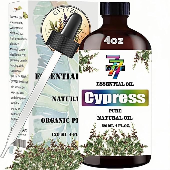 Cypress Essential Oil (4 oz/120 ml) - Cypress Oils Used in diffusers, humidifiers, Home Baths, Cleaning Products, Yoga, DIY Soaps and DIY Scented Candles