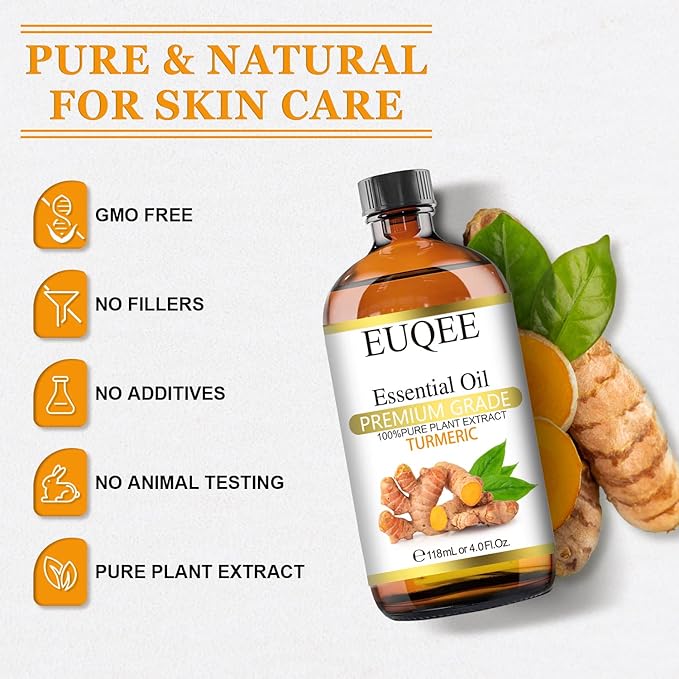 Turmeric Essential Oil 118 ml Pure Turmeric Essential Oil for Diffusers, Candle Making, DIY Soap - 4Fl. Oz