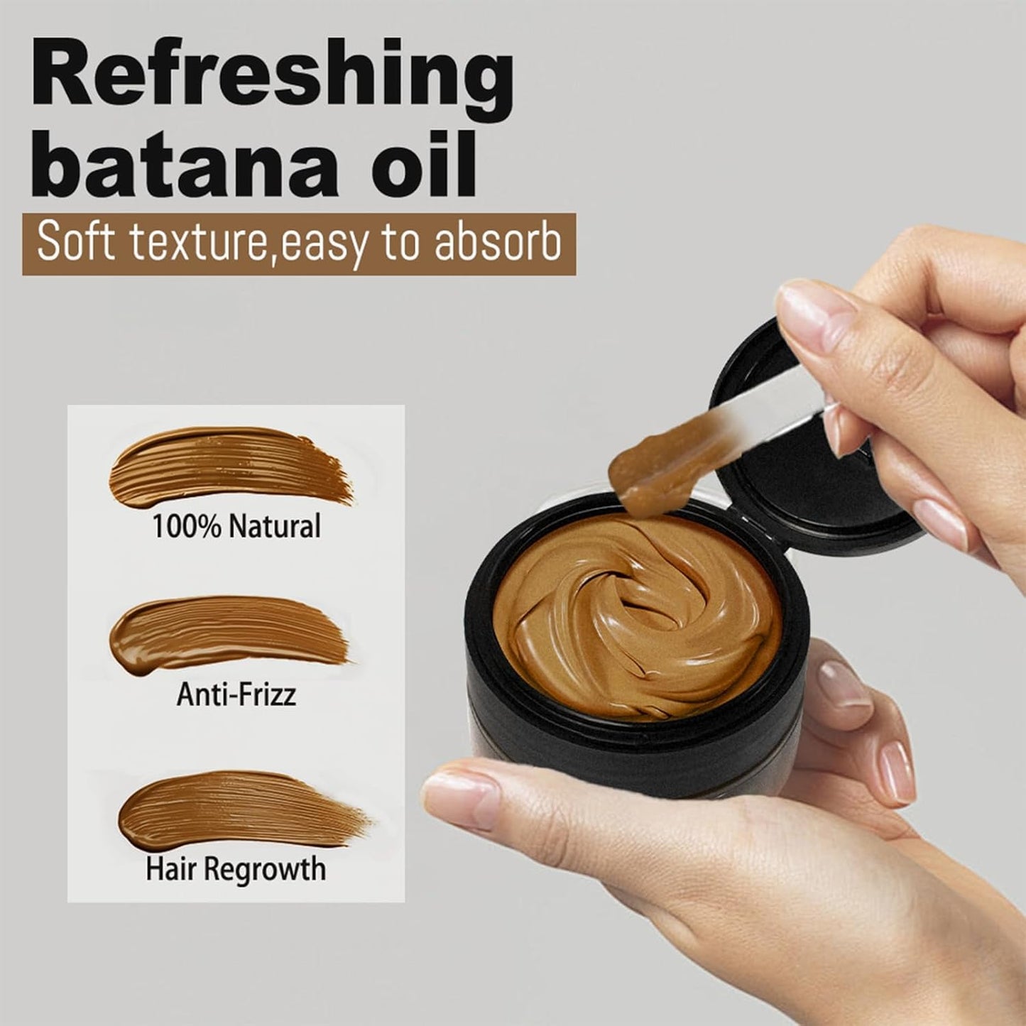 Batana Oil for Hair Growth, Sebi 100% Pure Organic Natural Ingredients from Honduras Reduces Hair Loss, Enhances Thickness, Moisturizes Scalp, Restores Dry Damaged Hair (100 ml)