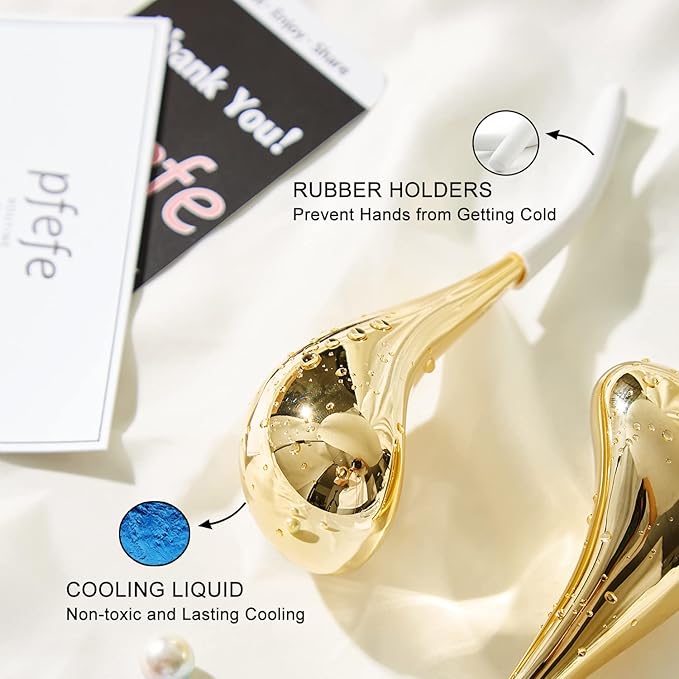 Cryo Sticks for Face, Ice Globes Cryo Globes for Facials, Esthetician Supplies Gifts, Unbreakable Stainless Steel Ice Roller Cooling Spa Balls with Storage Case