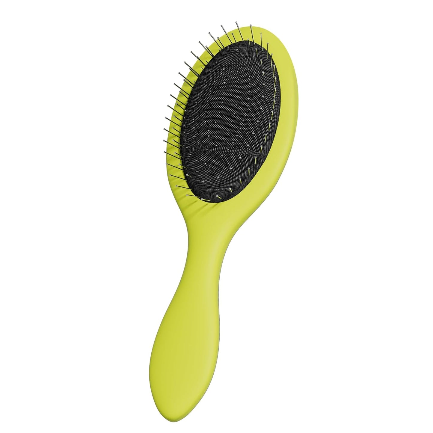 WeiLa Anti-Static Hair Brush Oval, Stainless-Steel Bristles Detangler for Wigs & Hair, ABS Handle (Lemon, Regular)