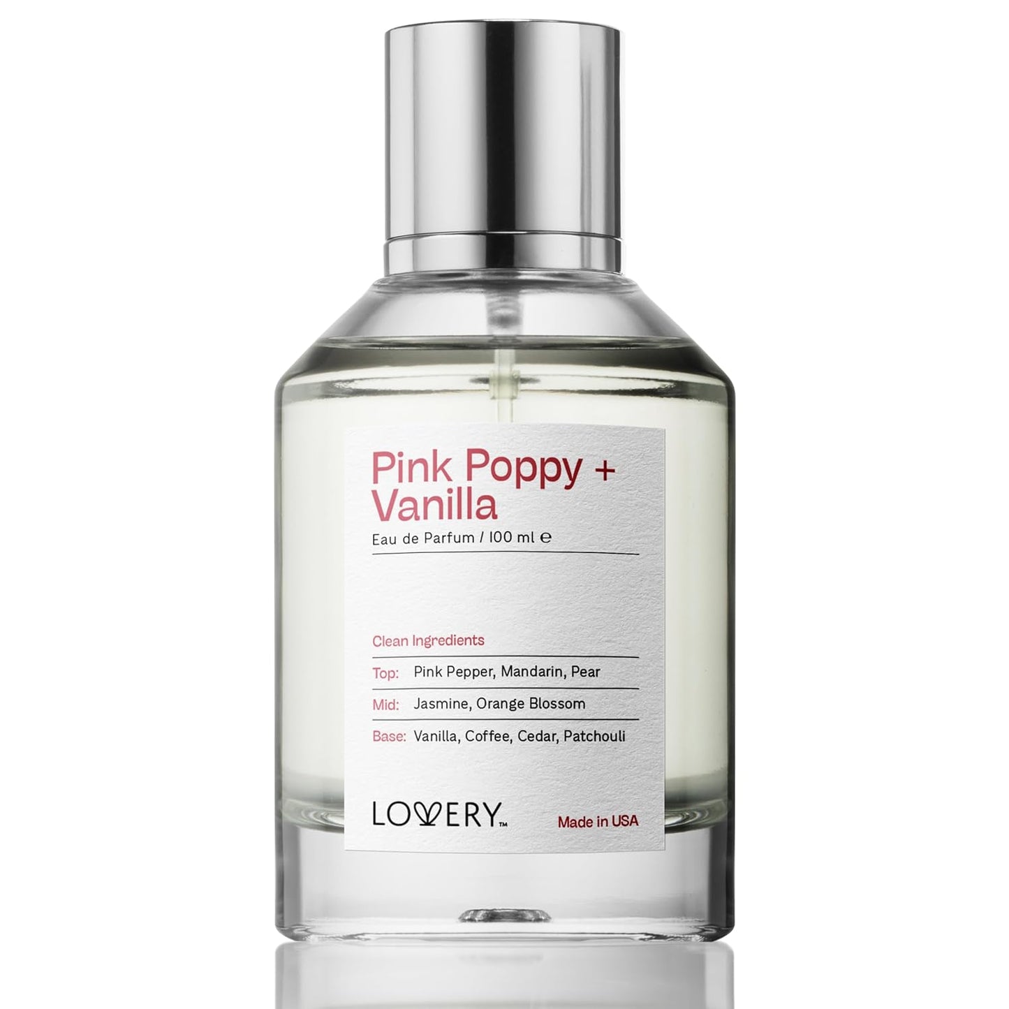 Pink Poppy & Vanilla Perfume for Women, Inspired by Y S.L B.lack O.Pium 100ml Clean Fragrance Perfumes for Womens, Long Lasting Vegan, Natural Ingredients, Vanilla, Coffee, Patchouli, Made in USA