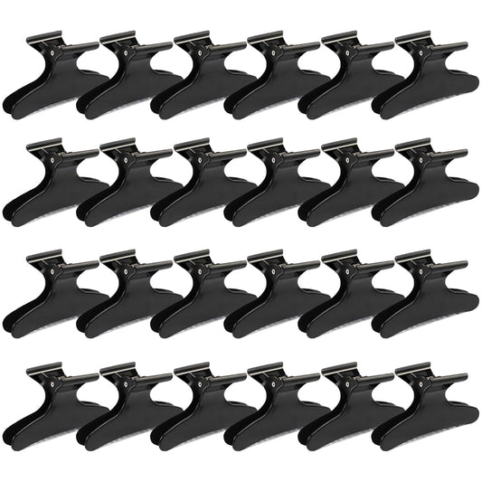 Ondder 24 Pcs Black Butterfly Hair Clips for Styling Sectioning Pro Hair Claws Clamps Clips for Cutting, Sectioning, Coloring Styling Hair Accessories for Women Girls