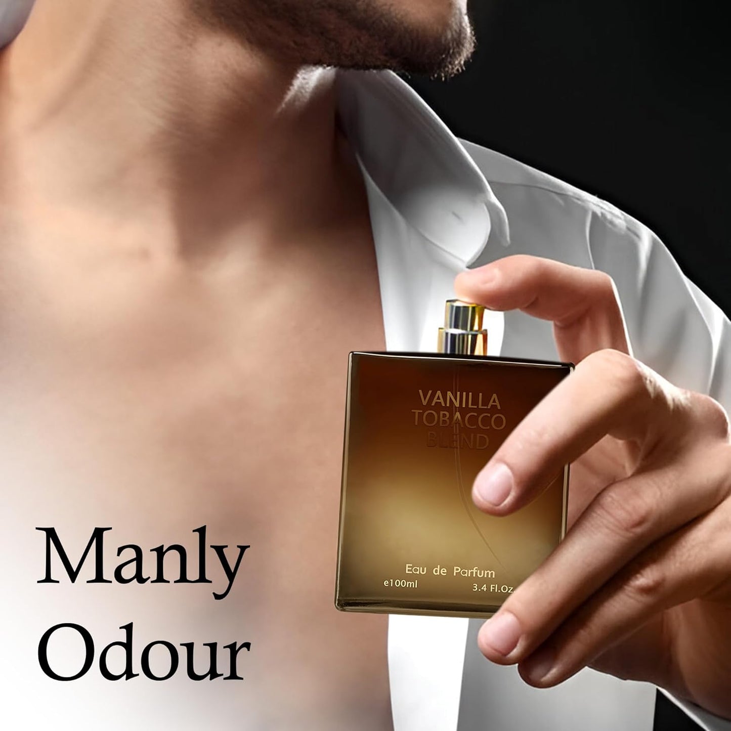 Cologne for Men Natural Spray Perfume Classic Scent Eau De Toilette for Daily Use 3.4 Fluid Ounce(Vanilla Tobacco Blend for Men)