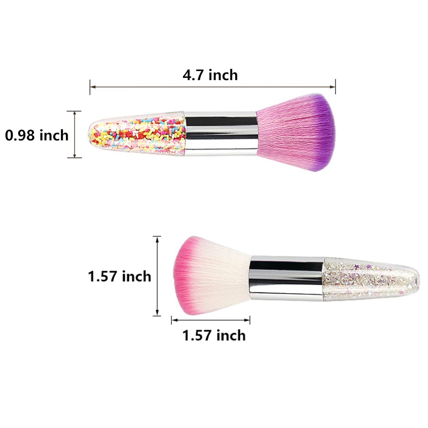 3 Pieces Nail Brushes Remove Dust Powder for Acrylic Nails Makeup Brushes Manicure Brush Clean Up Tools Nail Art Brush Set