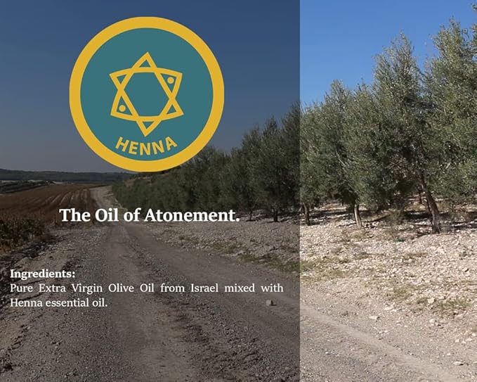 Henna Anointing Oil from Israel, Holy Spiritual Oils Bottles from Jerusalem Blessed, Handmade with Natural Ingredients and Blessed for Wedding Ceremony, Religious Use, 1.01 Fl Oz