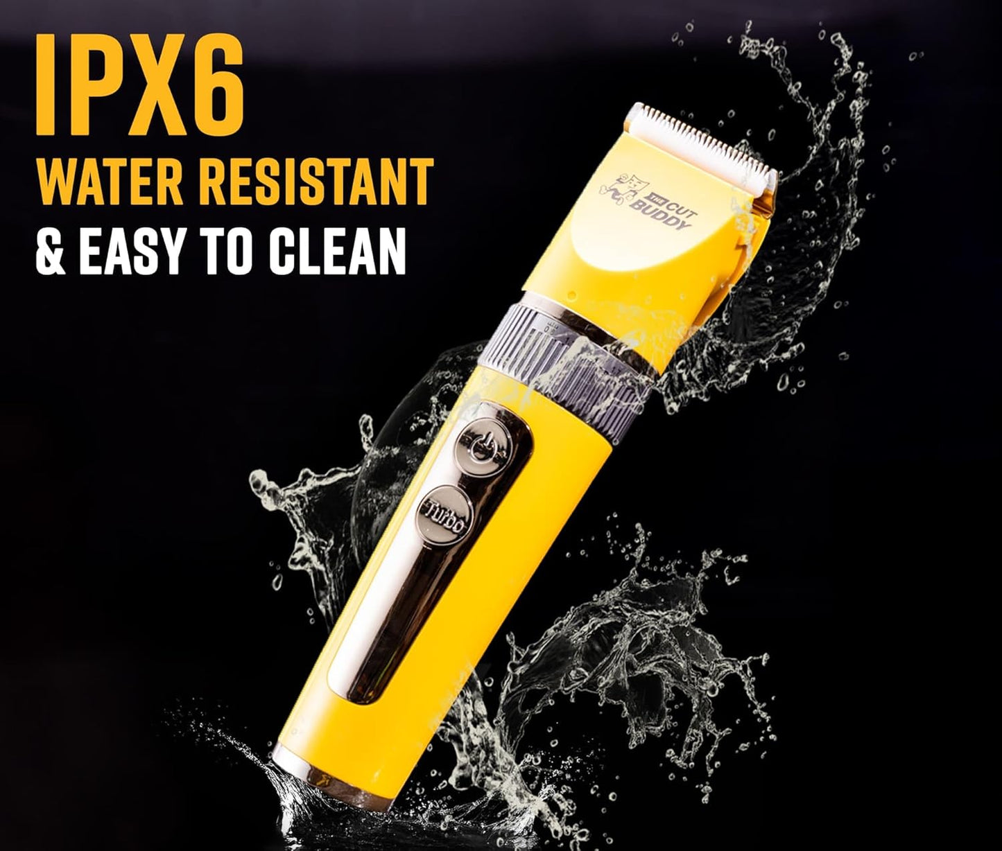 The Cut Buddy Clipper & Grooming Set, Cordless Hair & Beard Trimmer with Ceramic & Titanium Blades, 7 Guards, Waterproof, Beginner Kit