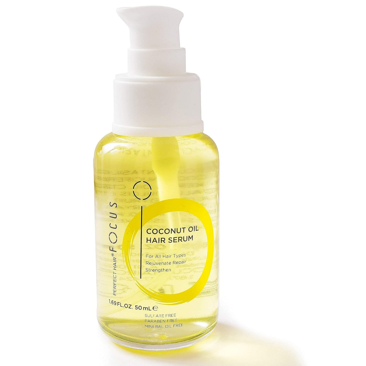 Perfect Hair Coconut Oil Hair Serum - Natural Hair Oil Infused with Raw Virgin Olive Oil, Sweet Almond and Keratin - Smoothing Hair Oil for Frizzy, Dry & Damaged Hair - 50ml (1 Pack)