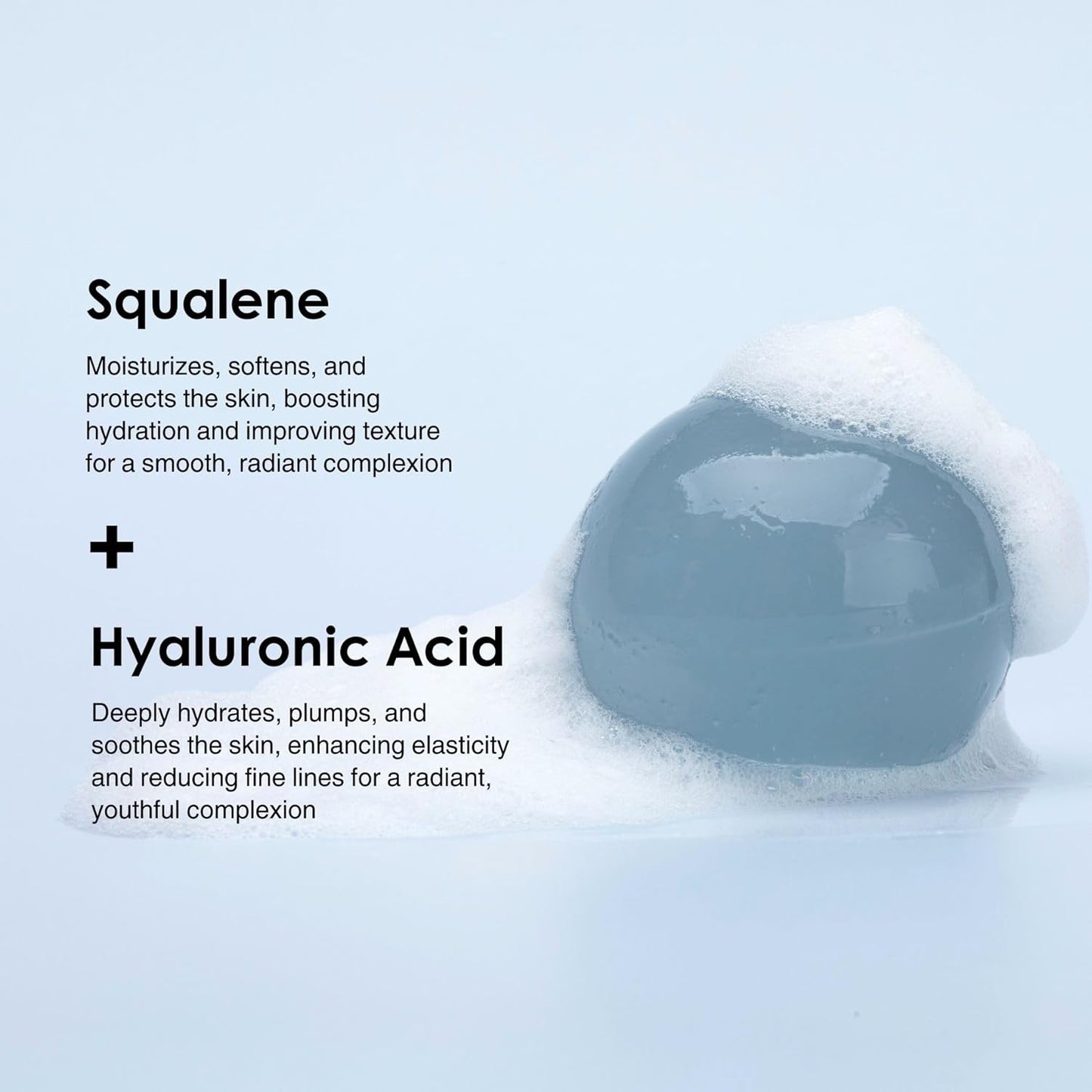 Naisture Be Bare Jelly Ball Cleanser, Daily Face Wash Korean Skin Care Cleanser Ball for Dry Skin with Squalane & Hyaluronic Acid for Skin Hydration and Moisturizing - Fresh Aqua (1.41oz)