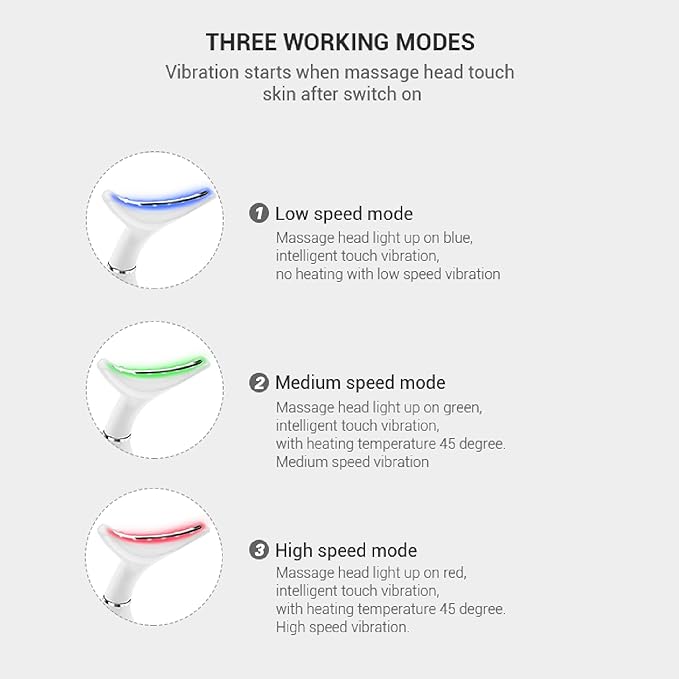 Face Neck Beauty Device for Wrinkle Removal&Anti-Aging Devices,3 in 1 Skin Care Facial Massager, Face Sculpting Tool with Thermals, Vibration at Home Daily Use (White)