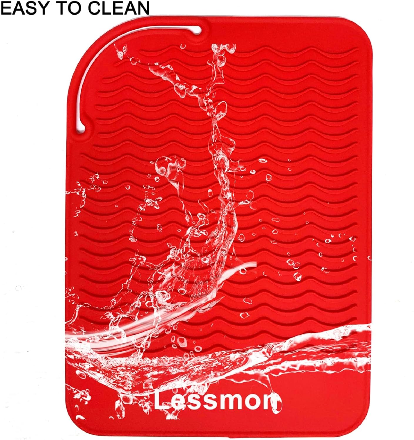 Large Heat Resistant Mat for Curling Irons, Hair Straightener, Flat Irons and Hair Styling Tools 11" x 7.5", Red