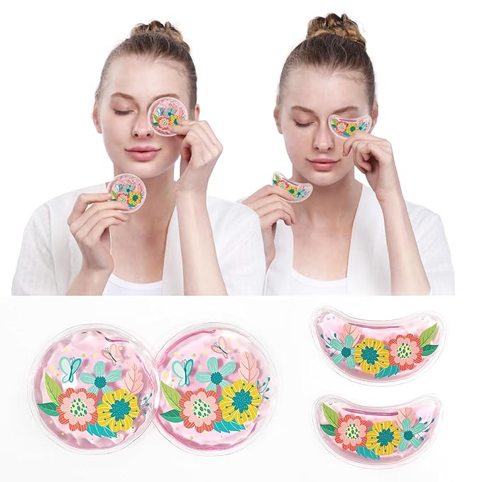 ZNÖCUETÖD Reusable Gel Eye Pads for Puffiness & Dark Circles - Cold/Warm Therapy Compress with Cooling Under Eye Patches, Reduces Wrinkles & Redness, Pain Relief Eye Mask for Relaxation