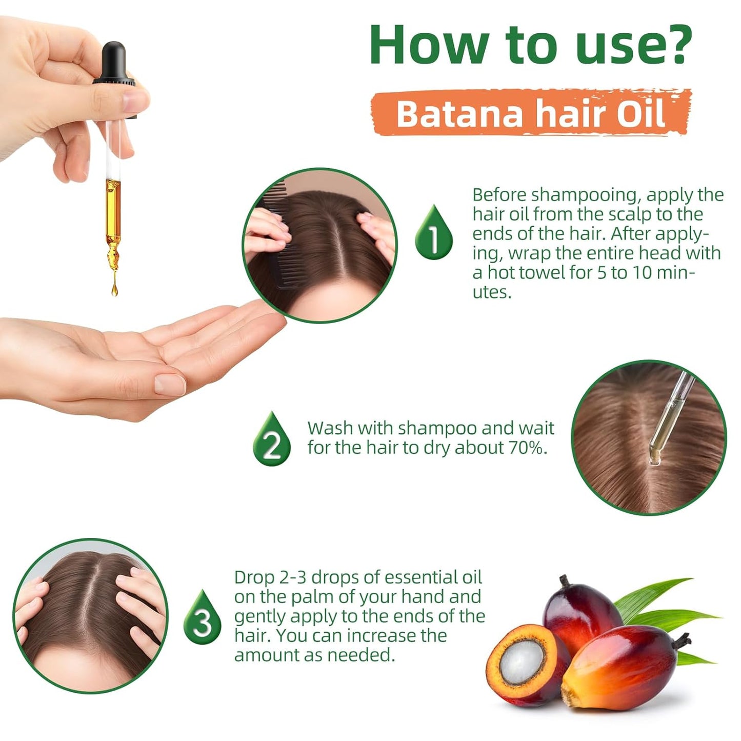 Battana Hair Care Oil – 2Fl Oz Natural Rosemary & Sweet Almond Oil Blend for Hair Growth & Repair – Organic, Vegan, Cruelty-Free – Lightweight, Non-Greasy Formula for Women & Men