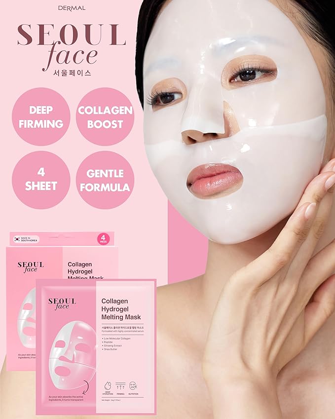 DERMAL 39 Combo Sheet Mask + Collagen Hydrogel Melting Jelly Gel Mask 4ea Bundle