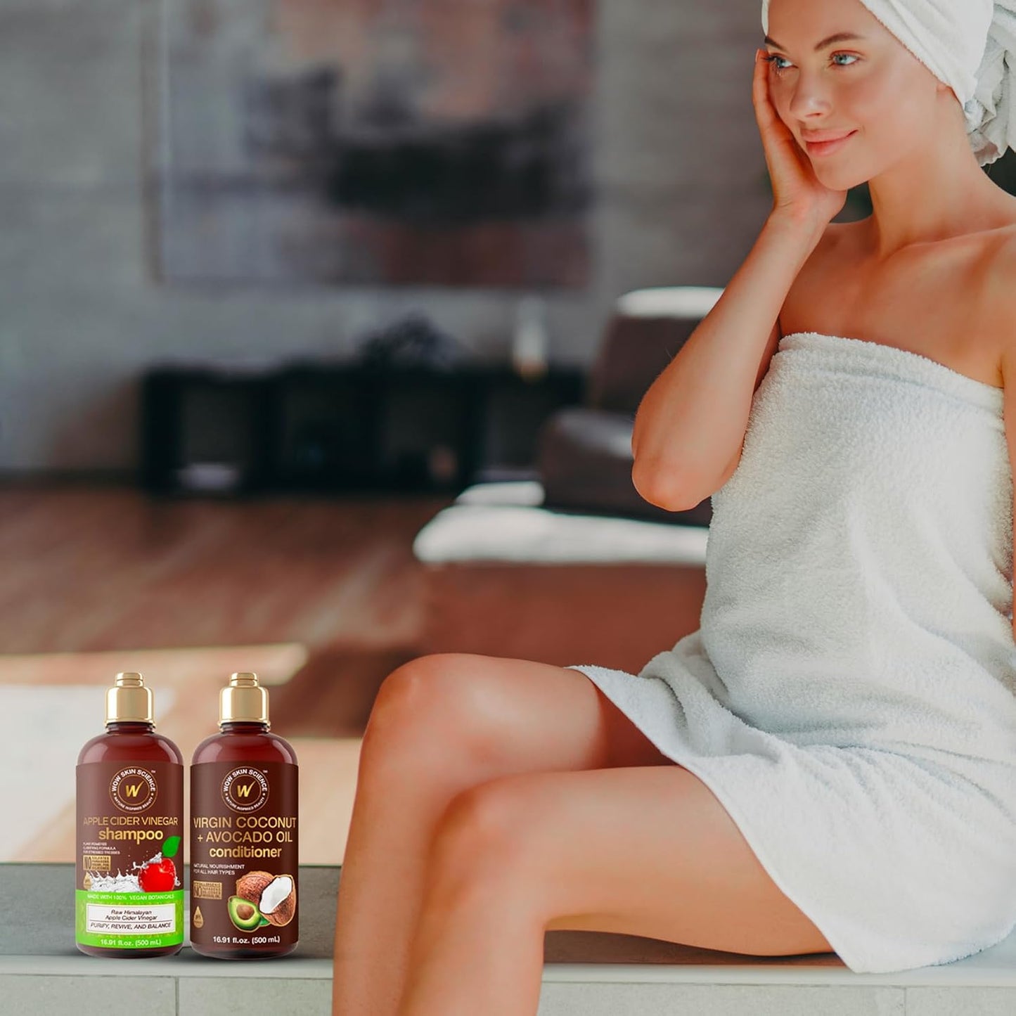 WOW Skin Science Apple Cider Vinegar Shampoo & Coconut + Avocado Oil Conditioner Duo 16.9 oz