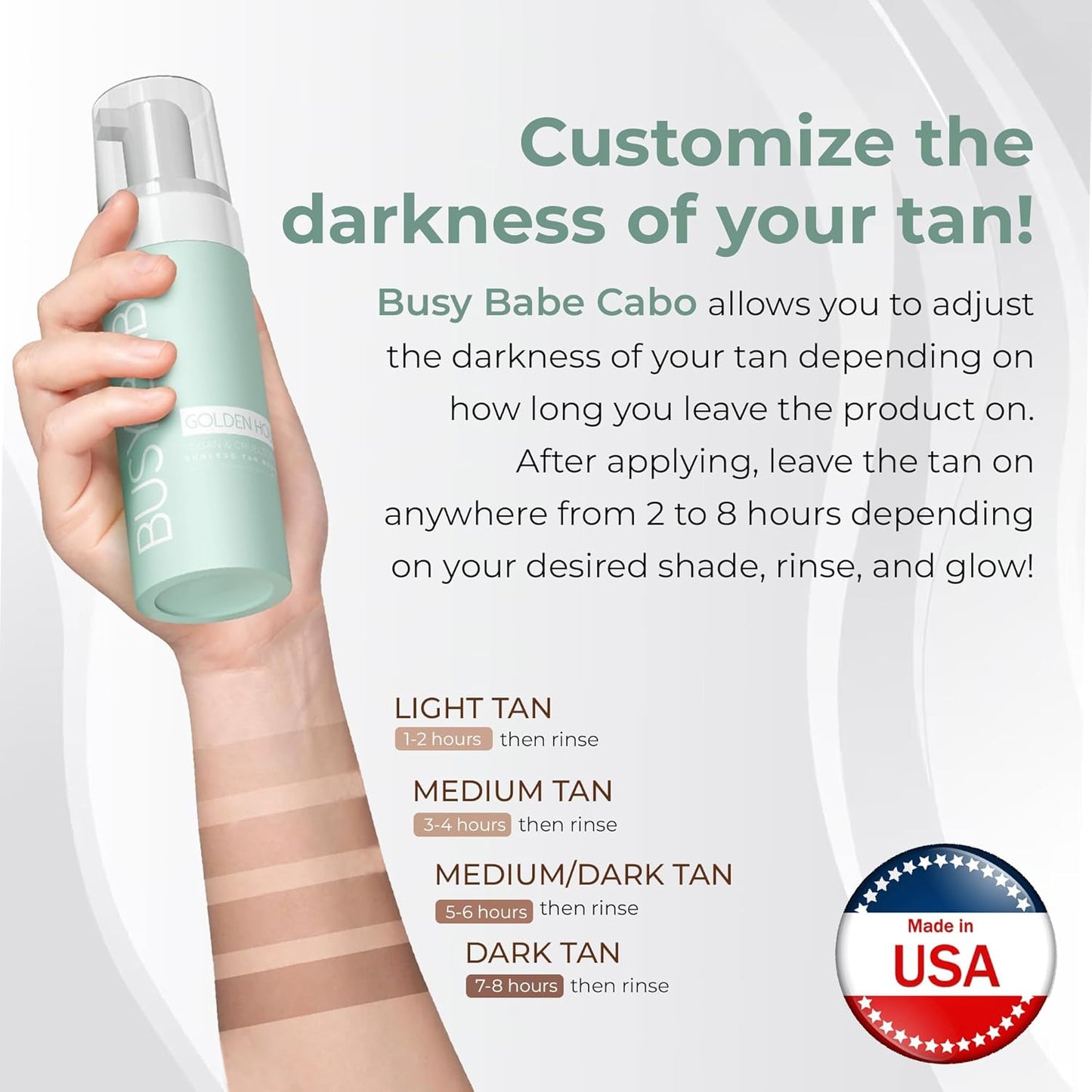 Golder Hour Tanning Mousse Self Tanner With Mitt - Achieve a Gorgeous, Flawless Tan, Sun-Kissed Glow for All Skin Types and Tones, Sunless Tanning Mousse for Undertone (DARK BRONZE 200ml)