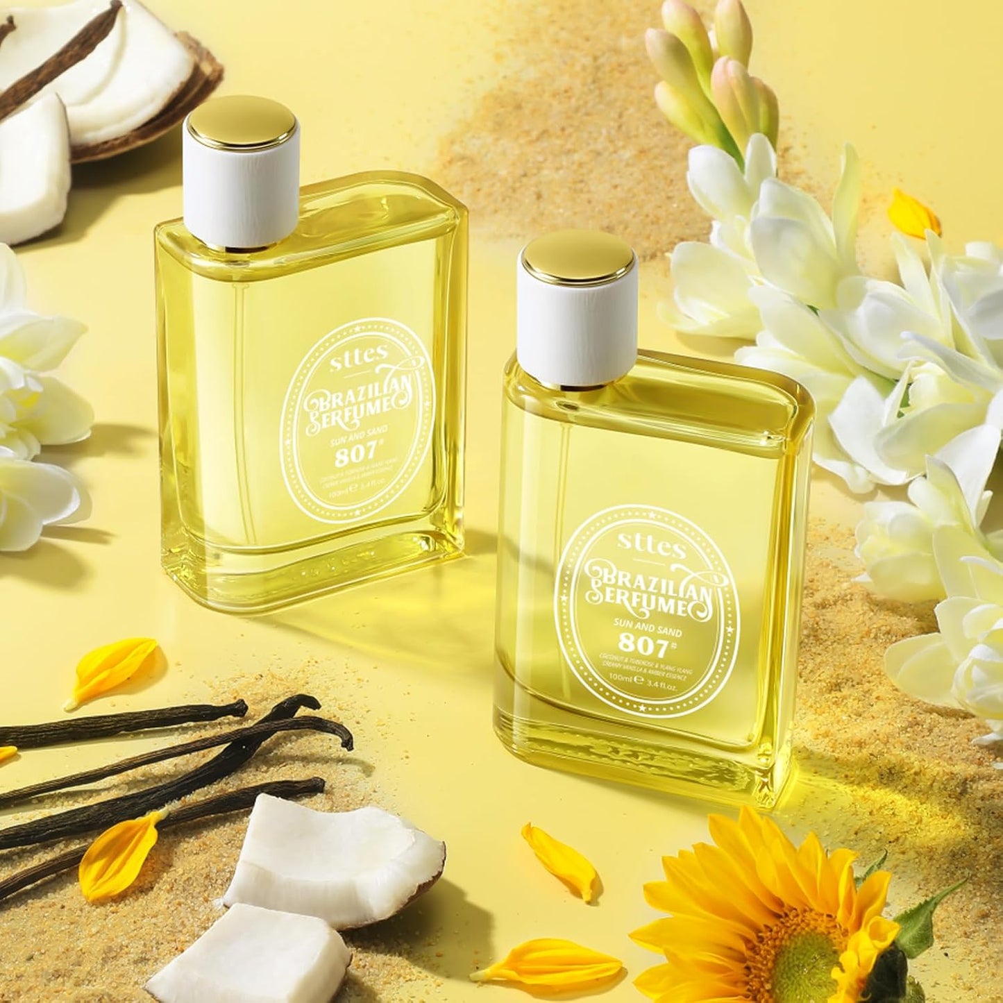 Sttes Perfume 807# (SUN AND SAND) – Eau De Parfum 100ml (3.4 fl oz) – Coconut Milk, Warm Sand, Vanilla