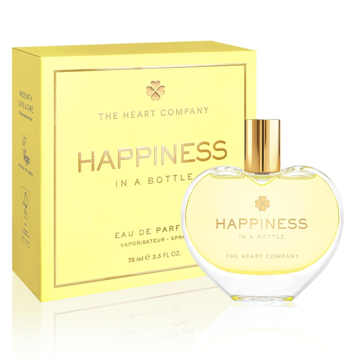 THE HEART COMPANY | Happiness in a bottle | Citrus Perfume for women | Vegan Women's Eau de Parfum | Clean Bergamot Fragrance with Essential Oils 75ml - 2.5 fl oz.