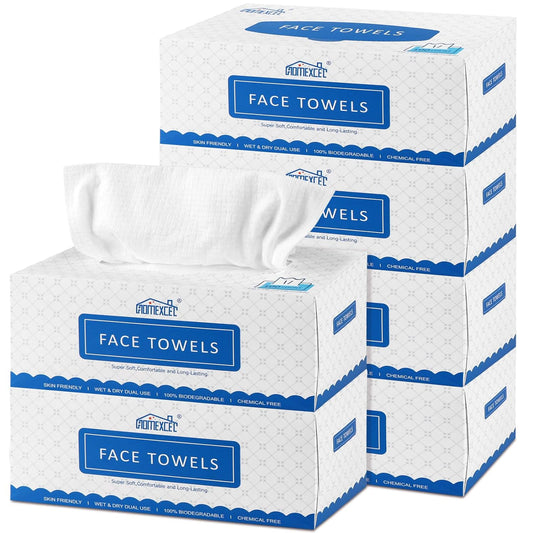 HOMEXCEL Face Towels, Disposable Face Towelette, Biodegradable Makeup Remover Dry Wipes, Super Soft Clean Facial Towels Wash Cloth for Sensitive Skin,600 Count