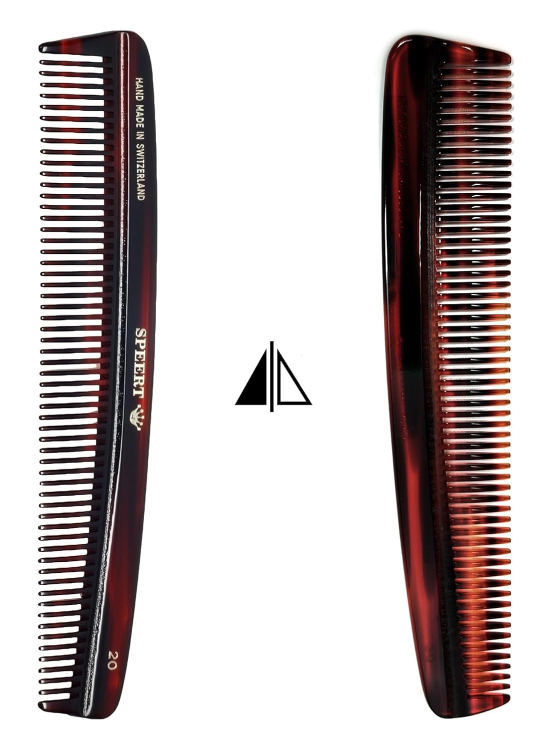 #20 Handmade Wide Tooth Comb Tortoise Havana Acetate Thick Coarse Curly Detangling Parting Grooming Teasing Hair Styling Hairdresser Barber Hairdressing Wet Dry Pocket Travel Women Men Kids