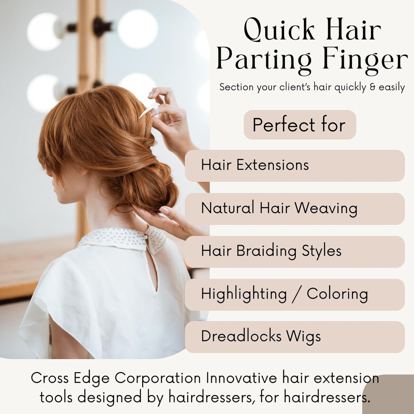 Pro Hair Parting & Sectioning Rings - Stainless Steel Finger Braiding Hair Pick Tools for Durable Dreadlocks Wig, Curling, Weaving, Styling, Balayage, & Quick Installation of Remy Human Hair