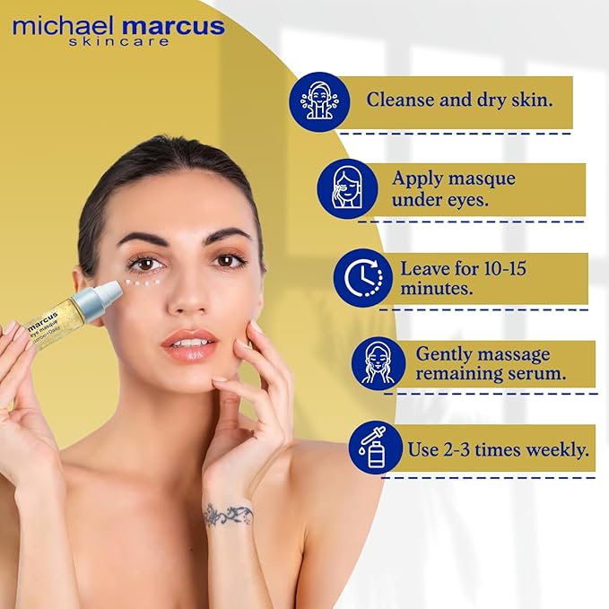 Michael Marcus Anti Fatigue Eye Masque (1 Fl oz) - Eye Cream for Puffy Eyes, Dark Circles, and Wrinkles - Moisturizing for Men & Women – Natural, Hydrating & Cruelty Free Eye Skincare